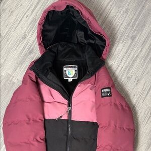 Vetements Pink and Black Long Puffer Jacket Size 10